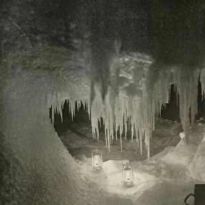 An Ice Cavern in the Winter. Photographed by the Light of Hurricane Lamps, c1908, (1909)