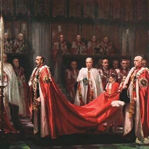 The Installation of the Knights of the Order of the Bath, The Kings Offering, 1928. Artist: Frank O Salisbury