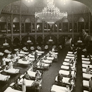 Interior of the commodious hospital at Brighton, Sussex, World War I, 1914-1918. Artist: Realistic Travels Publishers