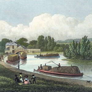 Junction of Regents Canal at Paddington Basin, London, 1828