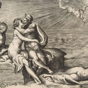 Jupiters love for Juno rekindled when she puts on Venuss Girdle, 1546