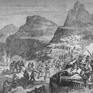 Kaffir War - Attacking a Native Position, c1880