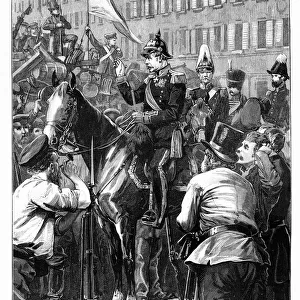 The King of Prussia Addressing the Berliners, 1848, (1900). Artist: William Barnes Wollen
