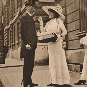 Lady Pilkington selling roses at the first anniversary of Alexandra Rose Day, 25 June, 1913 (1935)