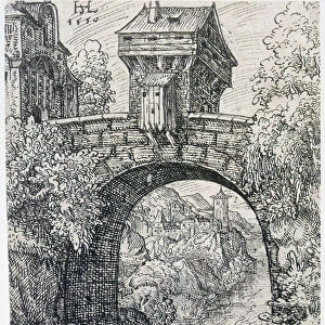 Landscape with Bridge, 1550. Artist: Hans Sebald Lautensack