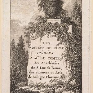 Les Soirees de Rome: Title Page, 1763-1764. Creator: Hubert Robert (French, 1733-1808)