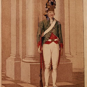 Lifeguard Grenadier at the time of Empress Catherine II. Artist: Anonymous