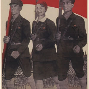 Long live the multi-million-member Leninist Komsomol, 1932. Artist: Klutsis, Gustav (1895-1938)