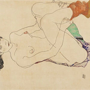 Lying Female Nude With Legs Pulled Up, 1913. Creator: Schiele, Egon (1890-1918)