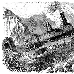 Machine locomotive with a snail, invented by engineer Grassi, to climb steep slopes
