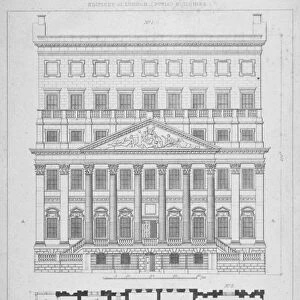 Mansion House, City of London, 1826. Artist: George Gladwin