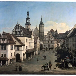 The Market Place in Pirna, c1752-c1755. Artist: Bernardo Bellotto