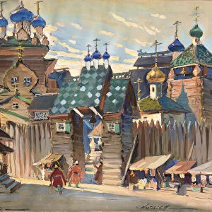 Market Place. Stage design for the opera Prince Igor by A. Borodin. Artist: Veshchilov, Konstantin Alexandrovich (1878-1945)