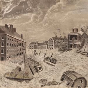 Market Square, Providence, Rhode Island, During the Great September Gale, 1815, 1815