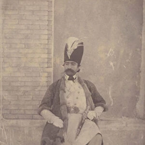 Naser al-Din Shah, ca. 1855-58. Creator: Possibly by Luigi Pesce