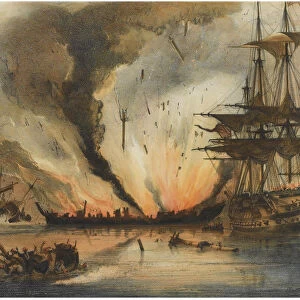 The Naval Battle of Navarino on 20 October 1827. Artist: Reinagle, George Philip (1802-1835)