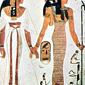 Nefertari and Isis, Ancient Egyptian wall painting from a Theban tomb, 13th century BC