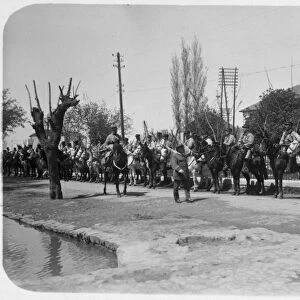Officer inspecting a mounted detatchment of the French Foreign Legion, Syria, 20th century