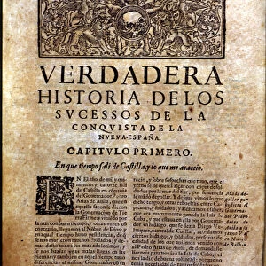 Front page of the book Historia verdadera de la conquista de la Nueva Espana