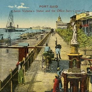 Port-Said - Queen Victorias Statue and the Office Suez Canal Co. c1918-c1939