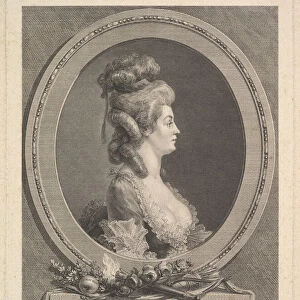 Portrait of Louise Emilie Baronne de ***, 1779. Creator: Augustin de Saint-Aubin