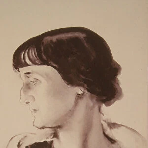 Portrait of the Poetess Anna Akhmatova (1889-1966), 1928. Artist: Tyrsa, Nikolai Andreyevich (1887-1942)