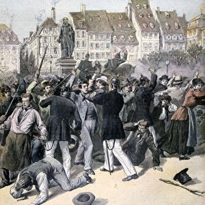 Rioting in Place Kleber, Strasbourg, 1893