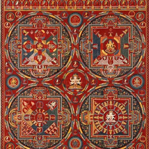 Sakya order. Four Mandalas of the Vajravali Series (Thangka). Artist: Tibetan culture