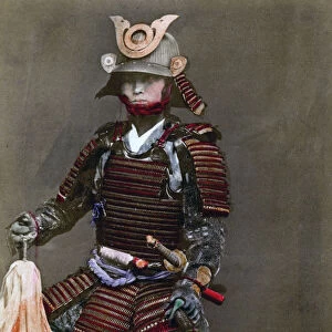 A samurai in armour, Japan, 1882. Artist: Felice Beato