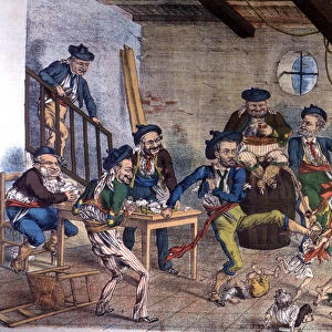 Satirical drawing of the governors in Spain. (Zambea de gitanos), published in La Carcajada No