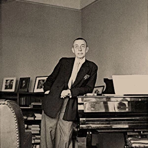 Sergei Rachmaninoff at the Villa Senar, 1939. Creator: Anonymous