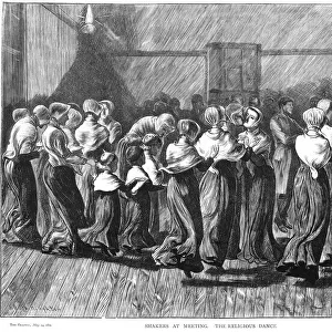 Shakers dancing at a meeting, Lebanon Springs, New York, USA, 1870