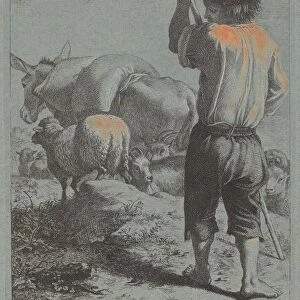 Shepherd with Donkey, Sheep and Goat, 1759. Creator: Francesco Londonio