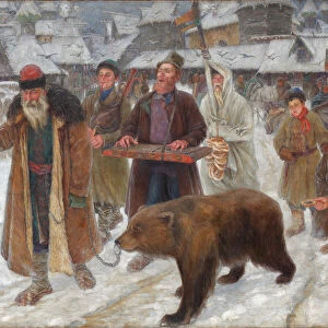 The Song of the skomorokhs, 1910. Artist: Subbotin (Permyak), Pyotr Ivanovich (1886-1923)