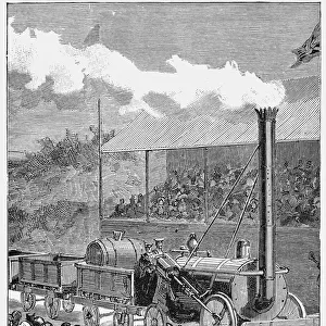 Stephensons Rocket winning the Rainhill Trials, 14 October 1829 (1898)