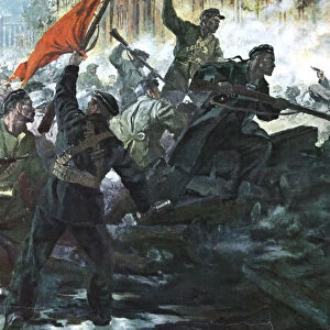 The storming of the Winter Palace, St Petersburg, Russian Revolution, October 1917