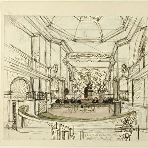 Study for Court of Common Pleas, Westminster Hall, from Microcosm of London, 1807