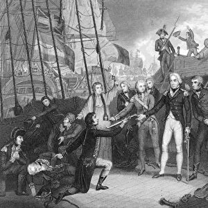 Surrender of the Spanish ship San Josef after the Battle of Cape St Vincent, 1797