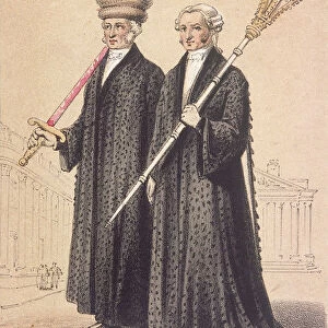 A Swordbearer and a Commoncrier, 1855. Artist: Day & Son