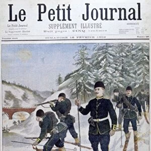 Troops on skis on alpine manoeuvres, Norway, 1902