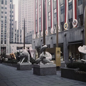 United Nations exhibit put on by OWI in Rockefeller Plaza, New York, N. Y. 1943. Creator: Marjory Collins