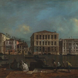 Venice. The Grand Canal with Palazzo Pesaro, 1755-1760. Artist: Guardi, Francesco (1712-1793)