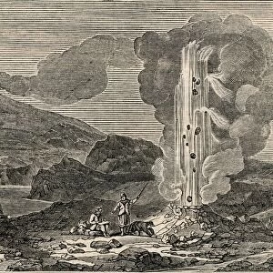View of a Geyser, or Hot Fountain, 7 December 1833. Creator: Unknown