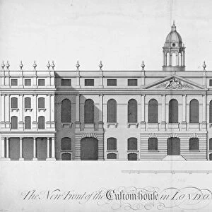 View of the new Custom House, rebuilt after the fire of 1718, City of London, 1722