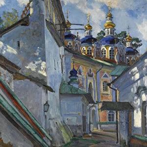 View of the Pskovo-Pechersky Monastery, 1928. Artist: Vinogradov, Sergei Arsenyevich