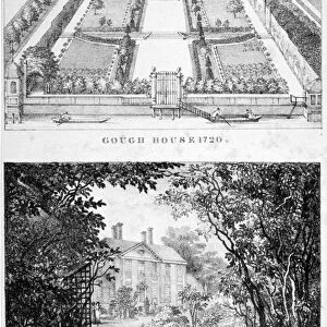 Two views of Gough House, West Road, Chelsea, London, c1830