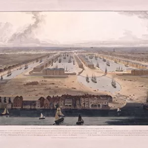 West India Docks, Poplar, London, 1802. Artist: William Daniell