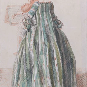 Woman Playing the Violin, Seen from the Back, ca. 1758-59. Creator: Louis de Carmontelle