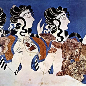Women in Blue, fresco in the Palace of Knossos