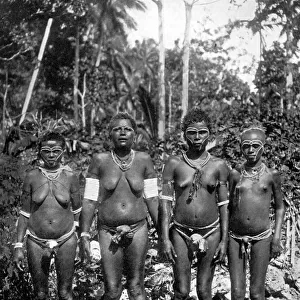 Women in festival attire, Melanesia, 1920. Artist: George Brown